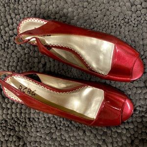 BCBG Paris Red shimmer dress shoes